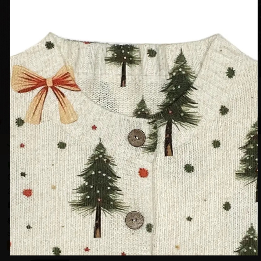 LAST ONE Christmas Trees & Bows Cardigan
Christmas Sweater - Picture 4 of 13